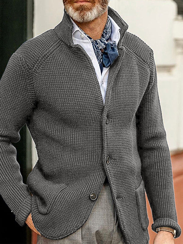 Sweater Winter Sweater Stand Collar Cardigan Foreign Trade Men’s Knitted Jacket