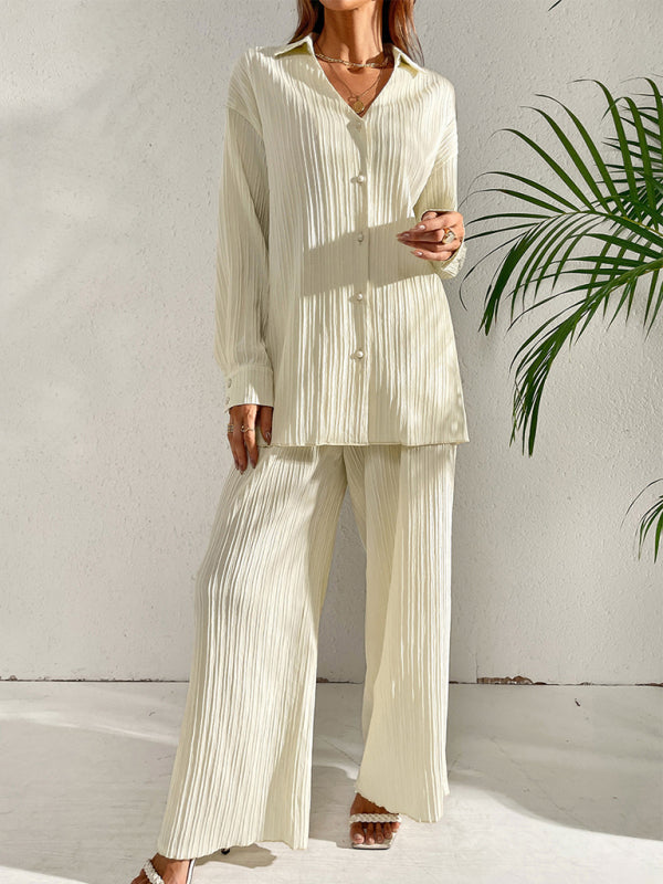 Women Lapel Collar Loose Cardigan Casual Long Sleeve Fashion Suit - Cracker khaki / S