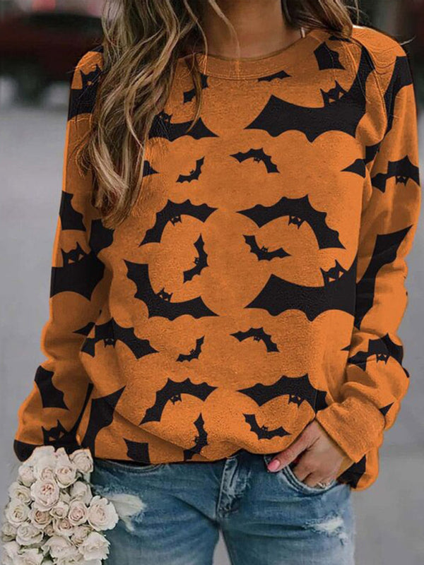 Women’s Bat Print Raglan Knit Top - Pattern1 / S