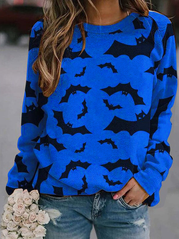 Women’s Bat Print Raglan Knit Top - Pattern3 / S