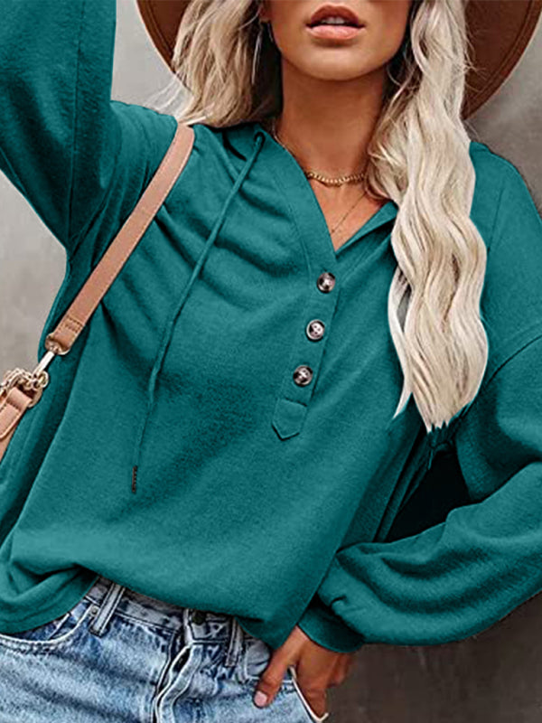 Women’s Cardigan Hoodie Casual Loose Solid Color Sweatshirt
