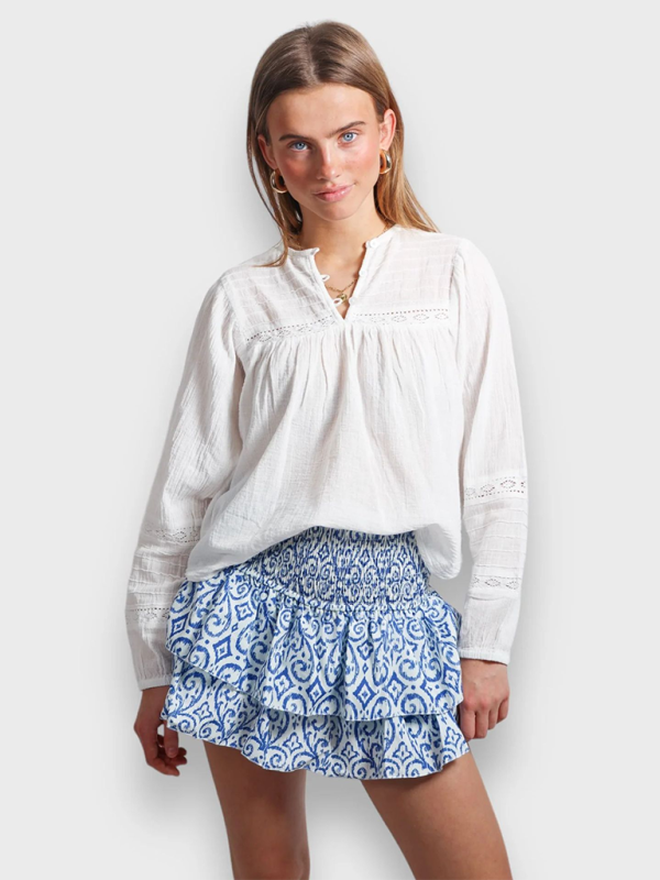 Women’s casual cake skirt striped print short skirt Y2k hot girl skirt - Acid blue / S