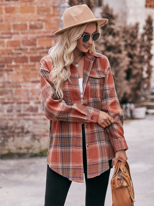 Women’s Casual Fashion Oversize Loose Plaid Shirt