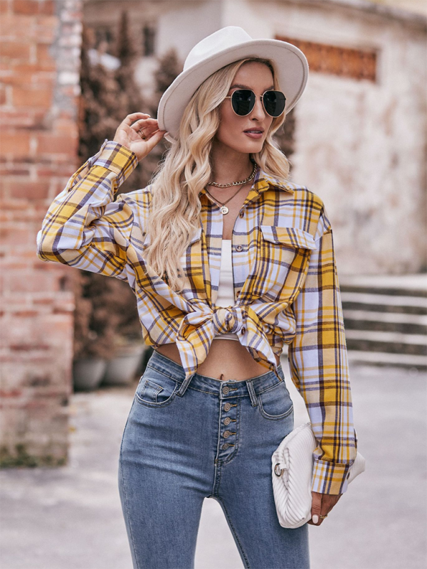 Women’s Casual Fashion Oversize Loose Plaid Shirt
