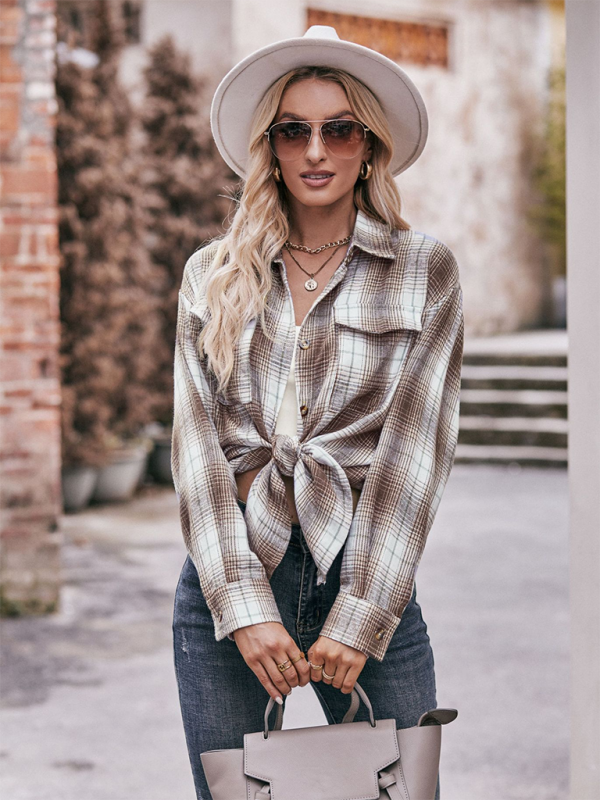 Women’s Casual Fashion Oversize Loose Plaid Shirt