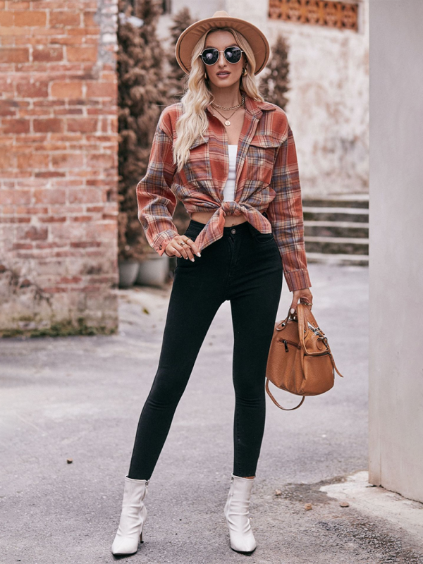 Women’s Casual Fashion Oversize Loose Plaid Shirt
