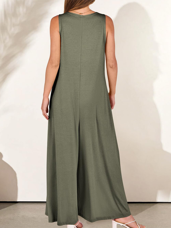 Women’s casual pocket thin jumpsuit