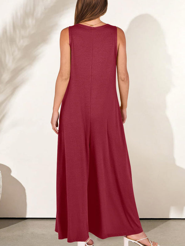 Women’s casual pocket thin jumpsuit