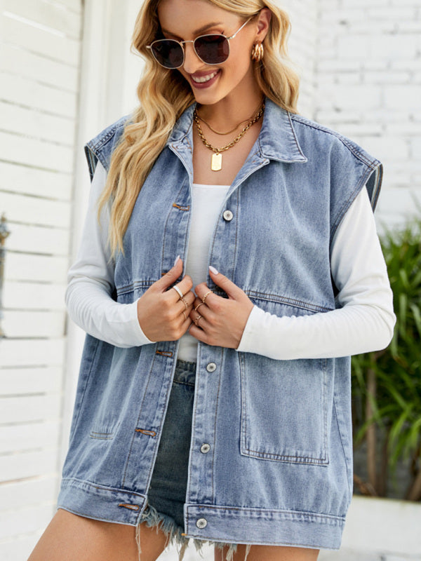 Women’s Casual Sleeveless Denim VestTop