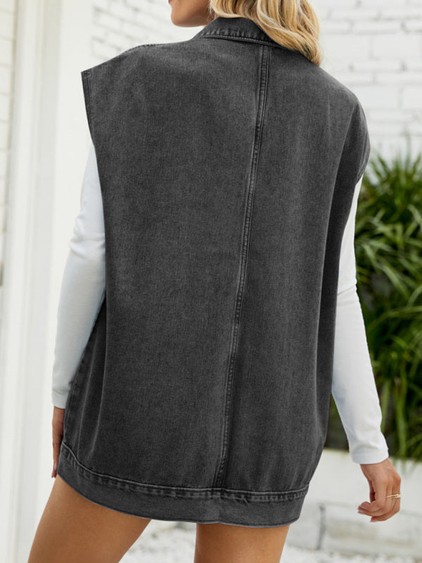 Women’s Casual Sleeveless Denim VestTop