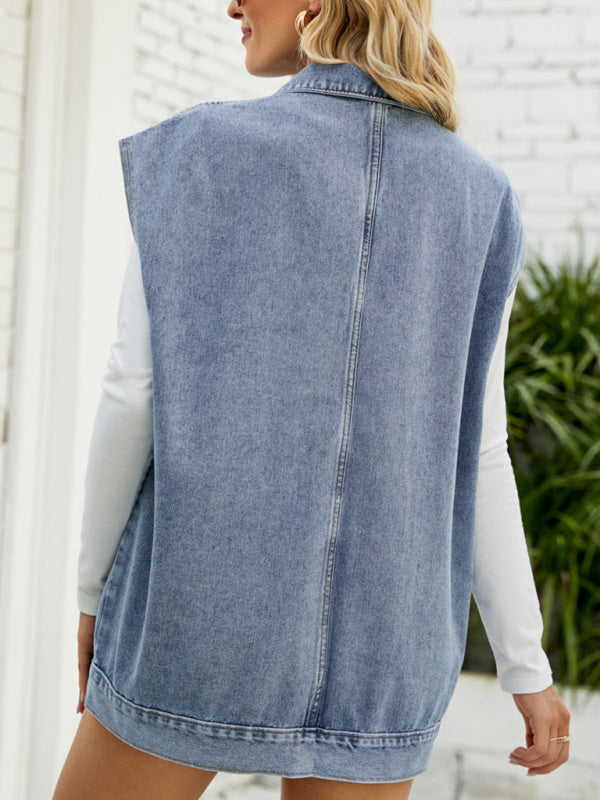 Women’s Casual Sleeveless Denim VestTop