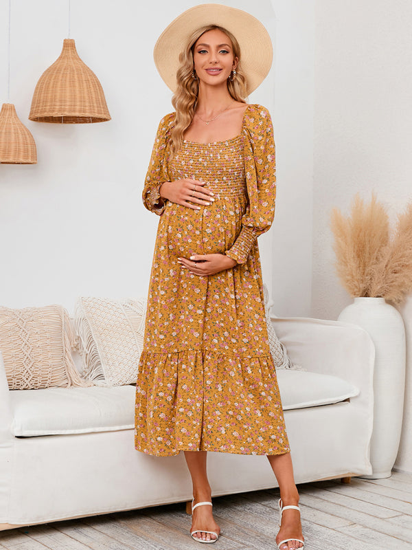 Women’s chiffon dress small floral dresses - Yellow / S