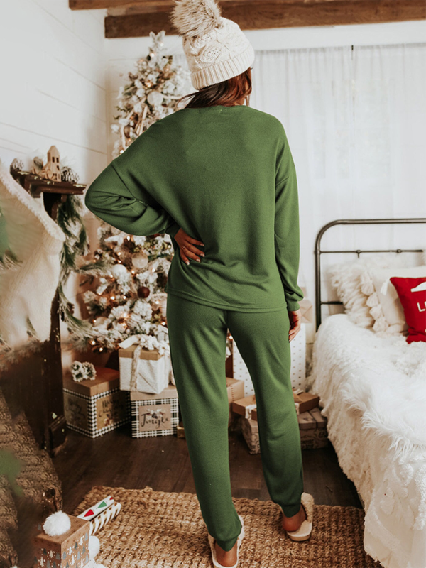 Women’s Christmas Sequin Long Sleeve Pants Two-piece Fashion Casual Set