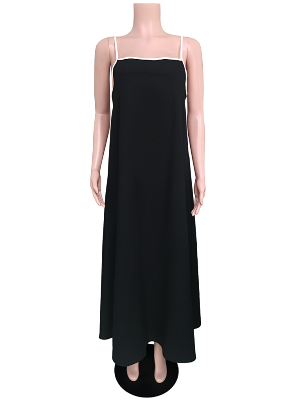 Women’s Fashion Casual Suspender Dress with Pockets