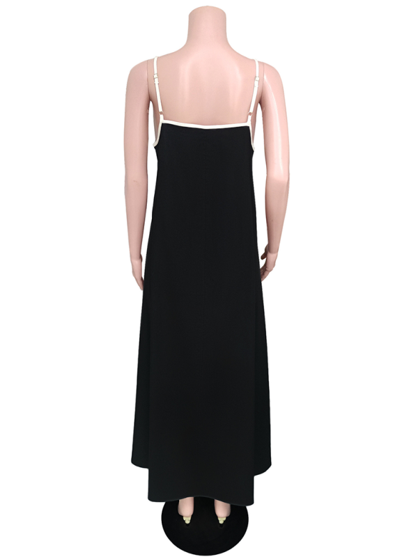 Women’s Fashion Casual Suspender Dress with Pockets