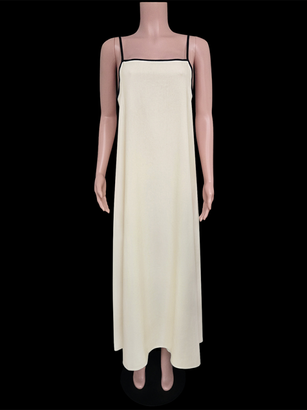 Women’s Fashion Casual Suspender Dress with Pockets