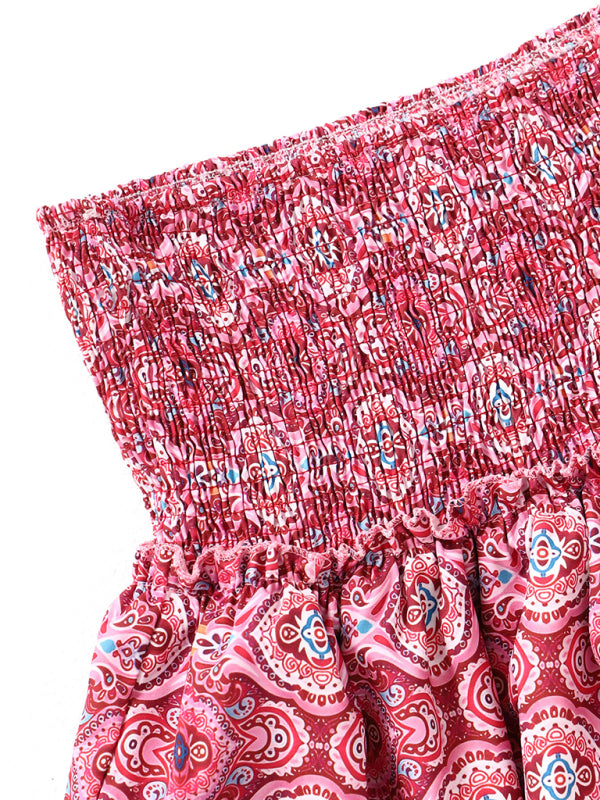 Women’s Fashion Ruffled Floral Half-length Pleated Skirt