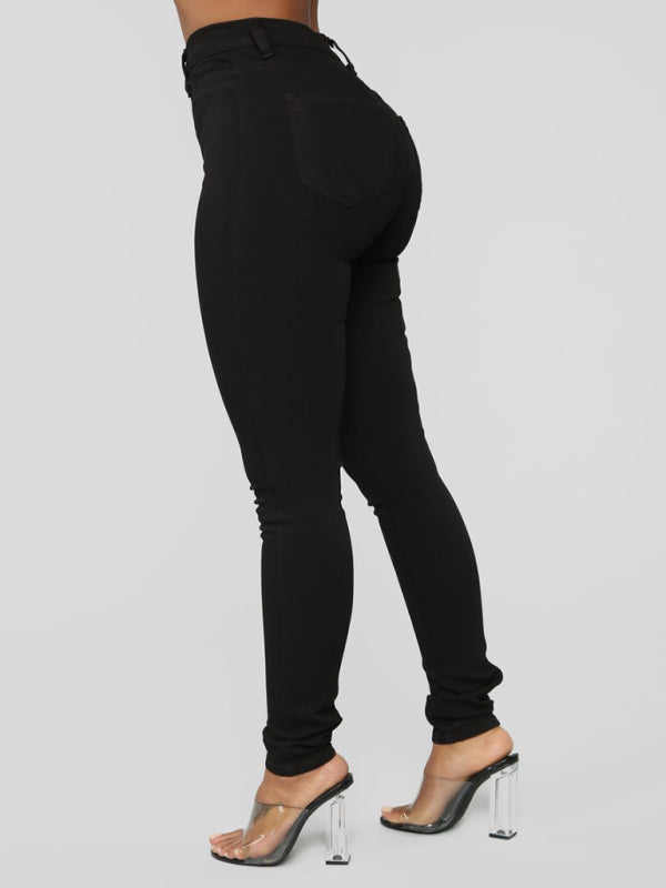 Women’s Fashion Versatile High Waist High Elastic Hip Lift Jeans