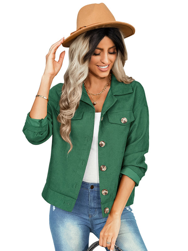 Women’s fashion versatile jacket corduroy jacket