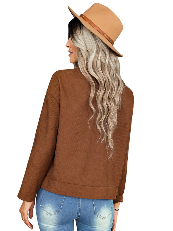 Women’s fashion versatile jacket corduroy jacket