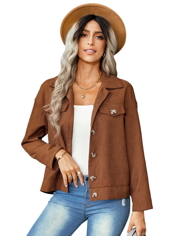 Women’s fashion versatile jacket corduroy jacket