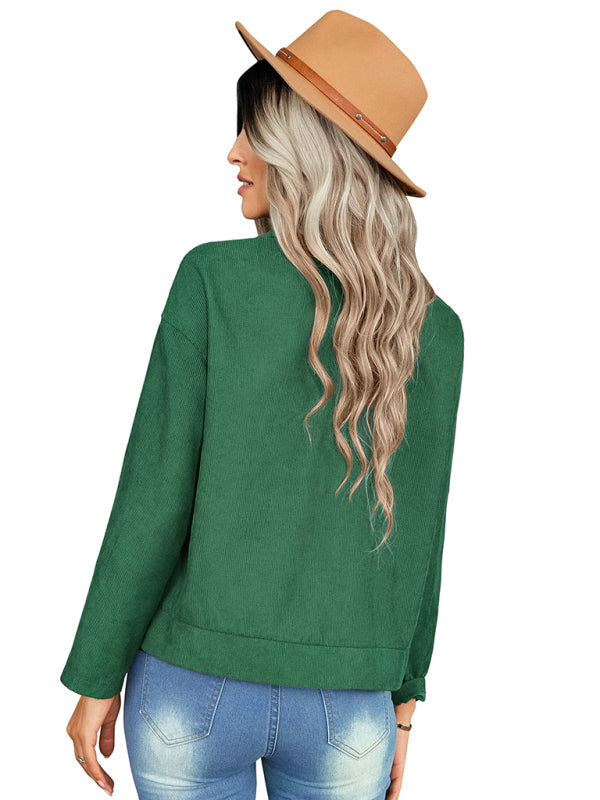 Women’s fashion versatile jacket corduroy jacket