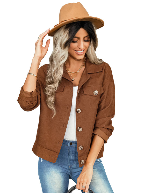 Women’s fashion versatile jacket corduroy jacket