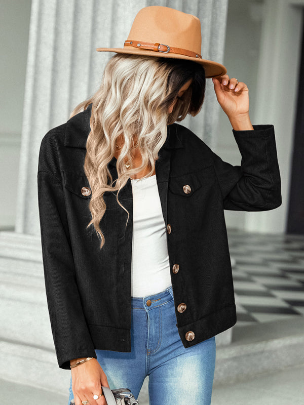 Women’s fashion versatile jacket corduroy jacket