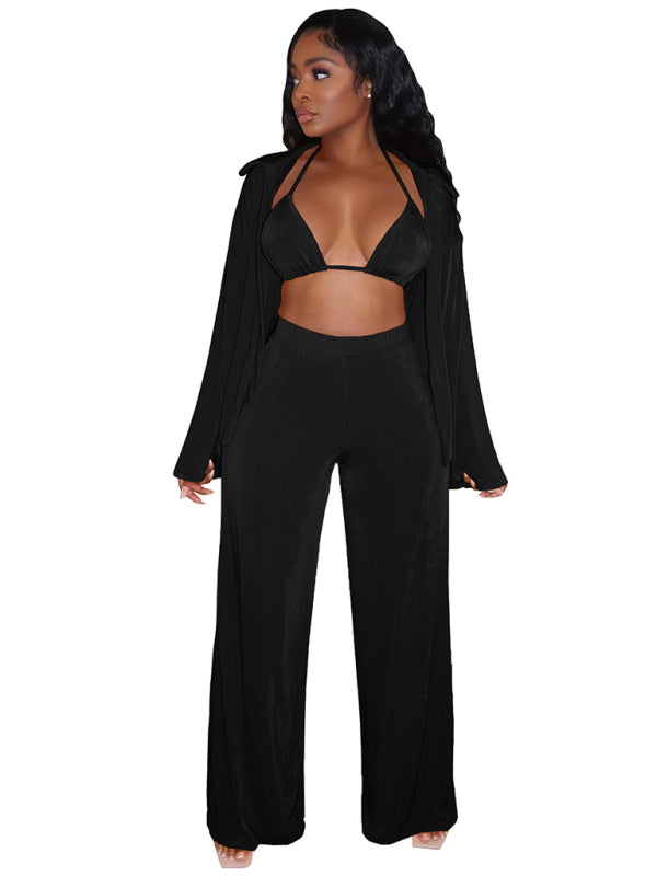 Women’s fashionable casual velvet warm suit