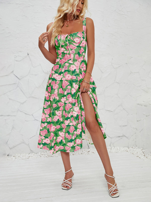 Women’s Fashionable Floral Pastoral Long Dress