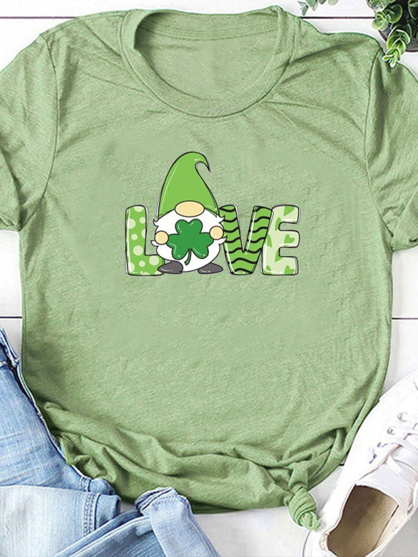 Women’s Festive Shamrock Graphic Tee - Pale green / XS