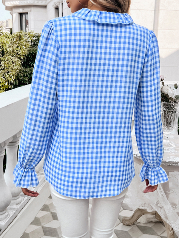 Women’s French Contrast Button Check Shirt