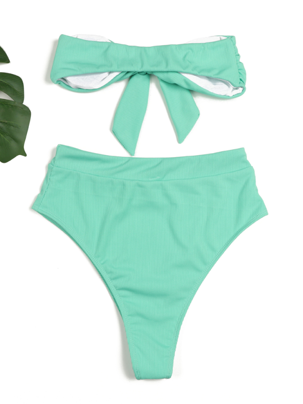 Women’s high waist bikini tube top swimsuit