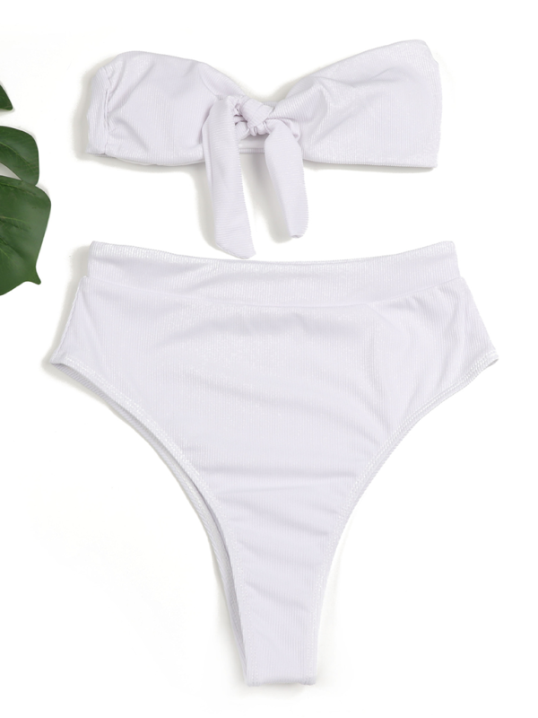 Women’s high waist bikini tube top swimsuit