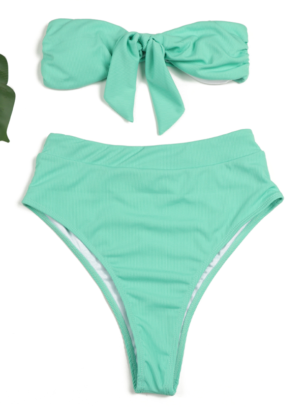 Women’s high waist bikini tube top swimsuit