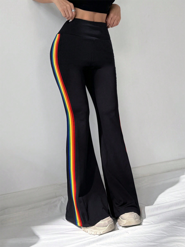 Women’s high waist drape wide leg straight bootcut trousers casual pants