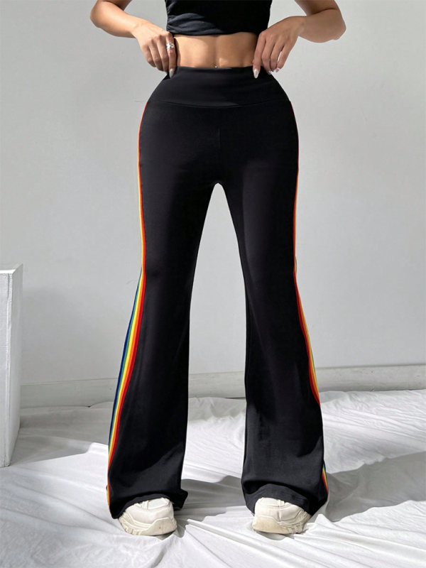 Women’s high waist drape wide leg straight bootcut trousers casual pants