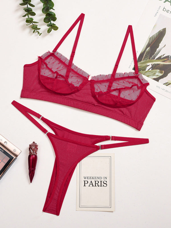 Women’s Lace Mesh Lace Lace Camisole Sexy Lingerie - Red / S