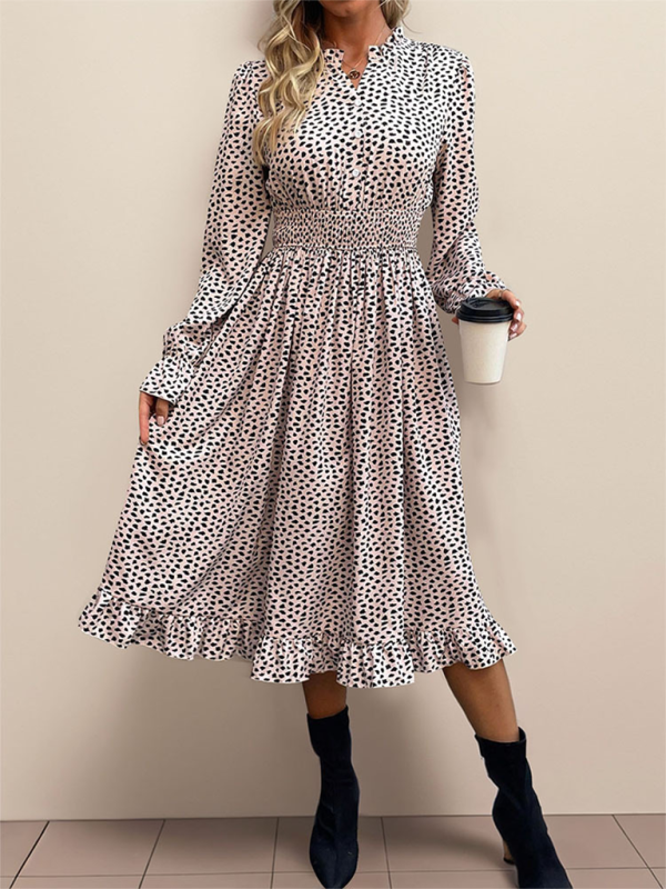 Women’s long sleeve leopard print dress