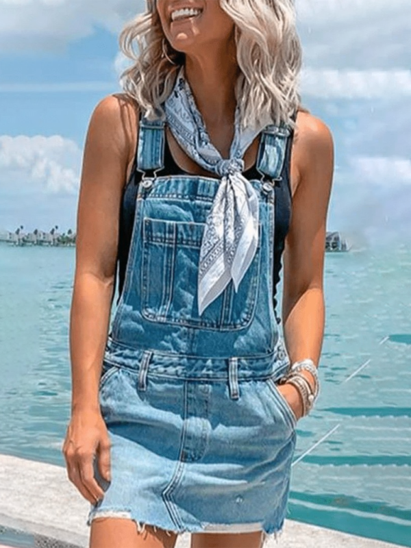 Women’s new American Independence Day flag suspender jumpsuit