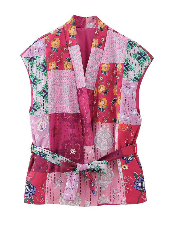 Women’s new casual printed cotton vest