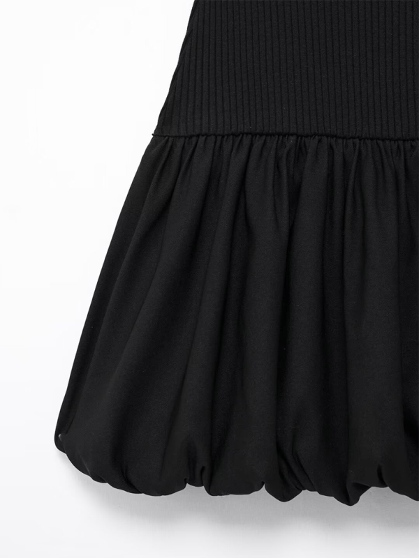 Women’s New Casual Sleeveless Balloon Fit Ribbed Dress