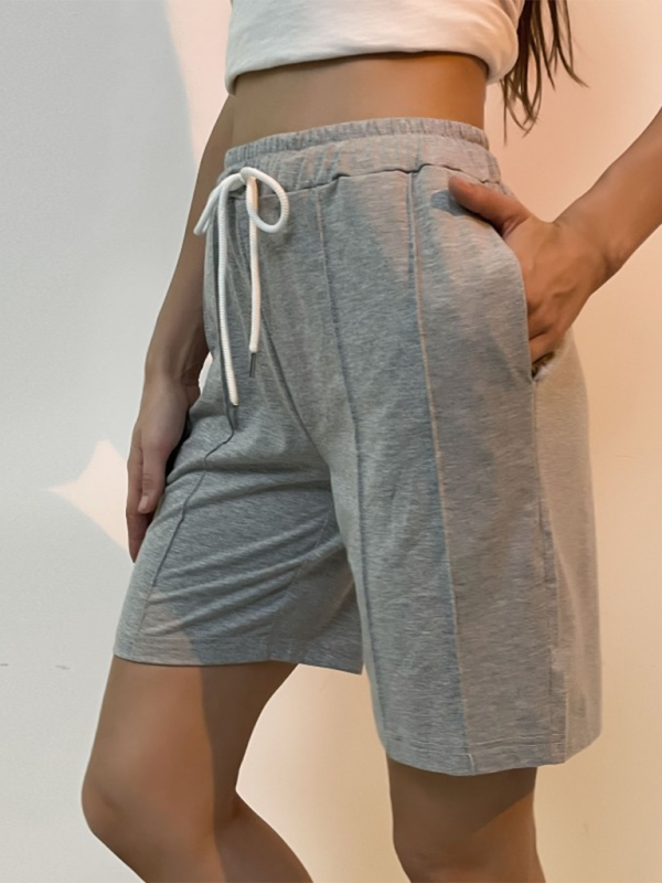 Women’s new casual solid color lace-up trousers
