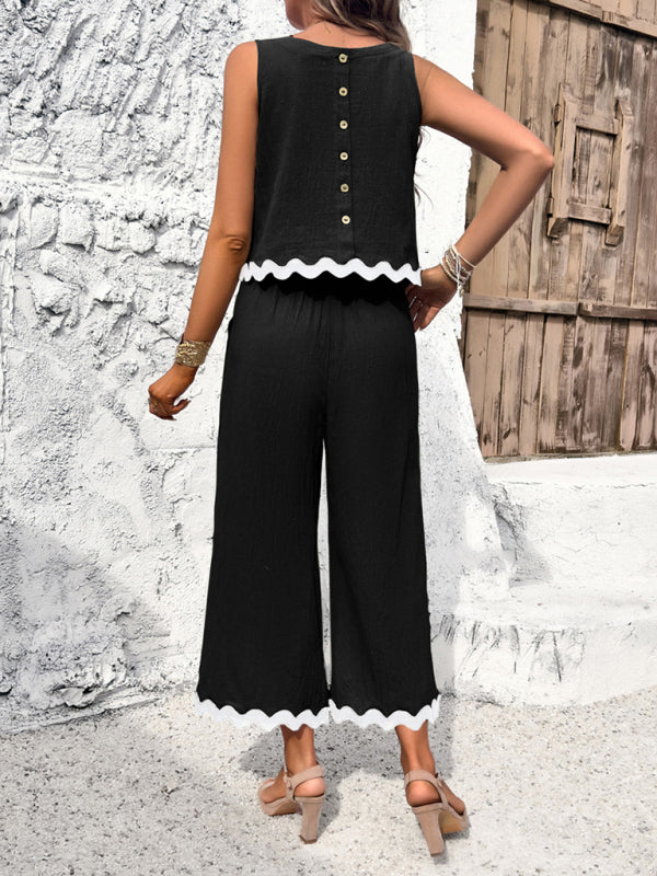 Women’s new casual temperament vest trousers webbing suit