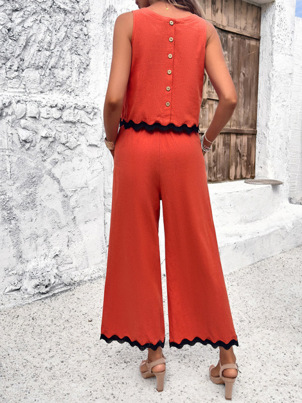 Women’s new casual temperament vest trousers webbing suit