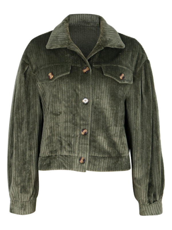 Women’s New Solid Color Plush Casual Short Jacket