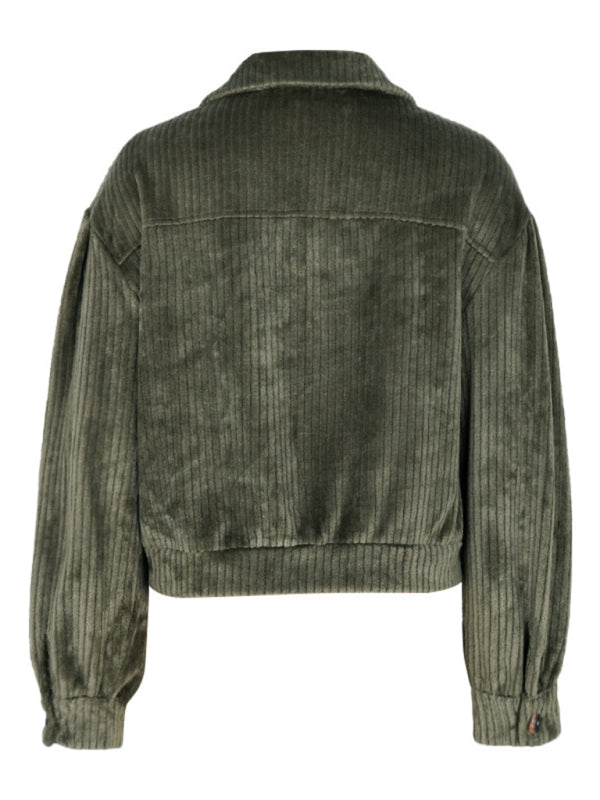 Women’s New Solid Color Plush Casual Short Jacket