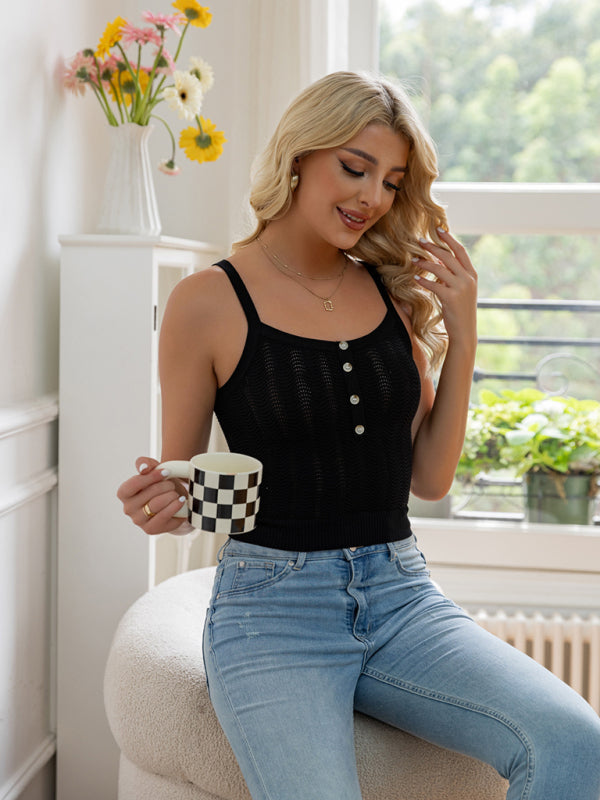 Women’s New Versatile Button Camisole Woolen Vest