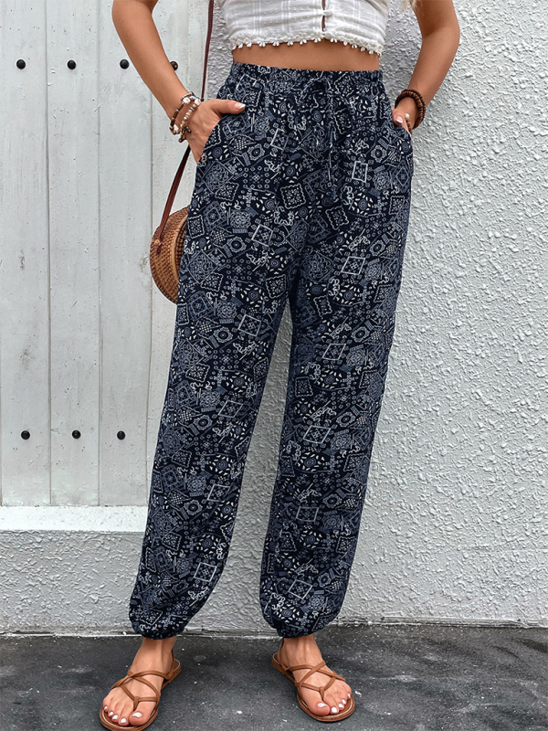 Women’s printed bohemian style skinny pants1 - Champlain color / S