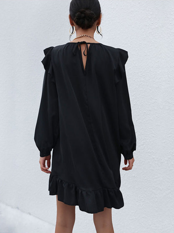 Women’s Ruffled Long Sleeve Casual Dress